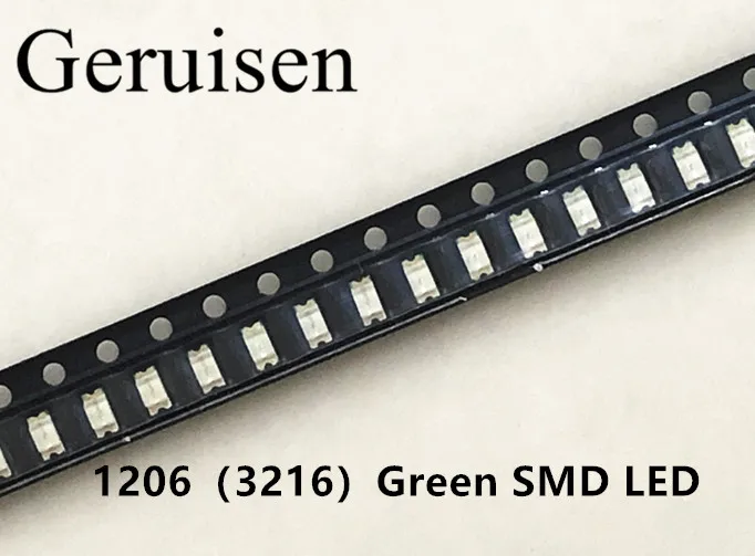 Бесплатная доставка SMD 1206 зеленый светодиод Led Зеленый супер яркий