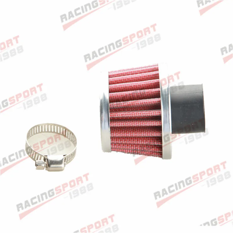 Universal 25mm 1&quot Car Cold Air Intake Filter Turbo Vent Crankcase Breather RED |