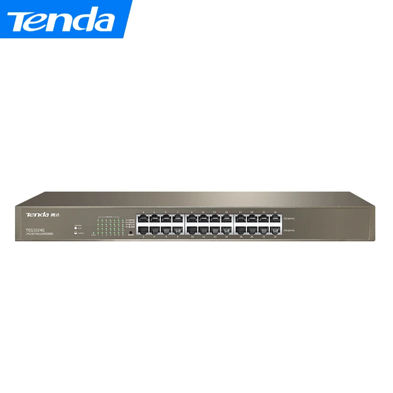 Tenda TEG1024G 24 Порты и разъёмы 1000 м Gigabit Enternet сетевой коммутатор 48 Гбит/с Auto MDI/MDI X