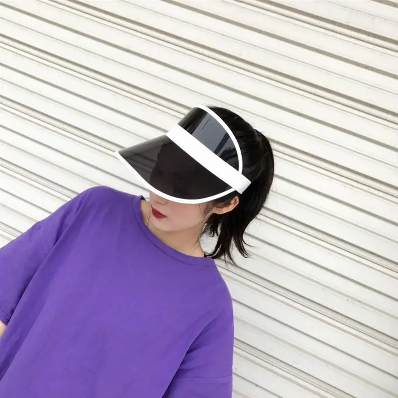 Прозрачная Пластиковая шляпа от солнца из ПВХ в стиле унисекс матовая милая