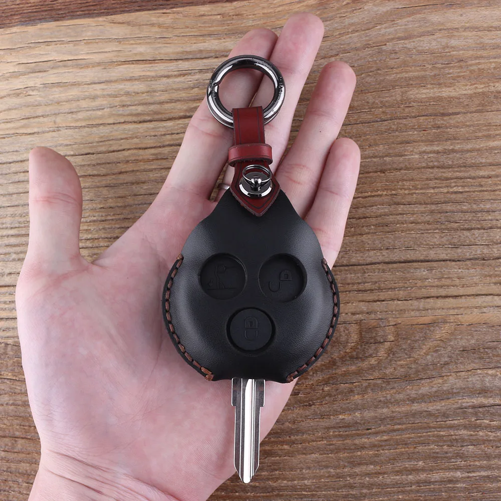 Кожаный брелок KEYYOU 3 Butons для Mercedes F Benz Smart Fortwo 450 чехол ключей автомобиля защитный |