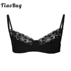 Мужское нижнее белье TiaoBug, мягкое кружевное нижнее белье Sissy Bralette, бюстгальтер без косточек с регулируемым плечевым ремнем, сексуальный эротический Топ