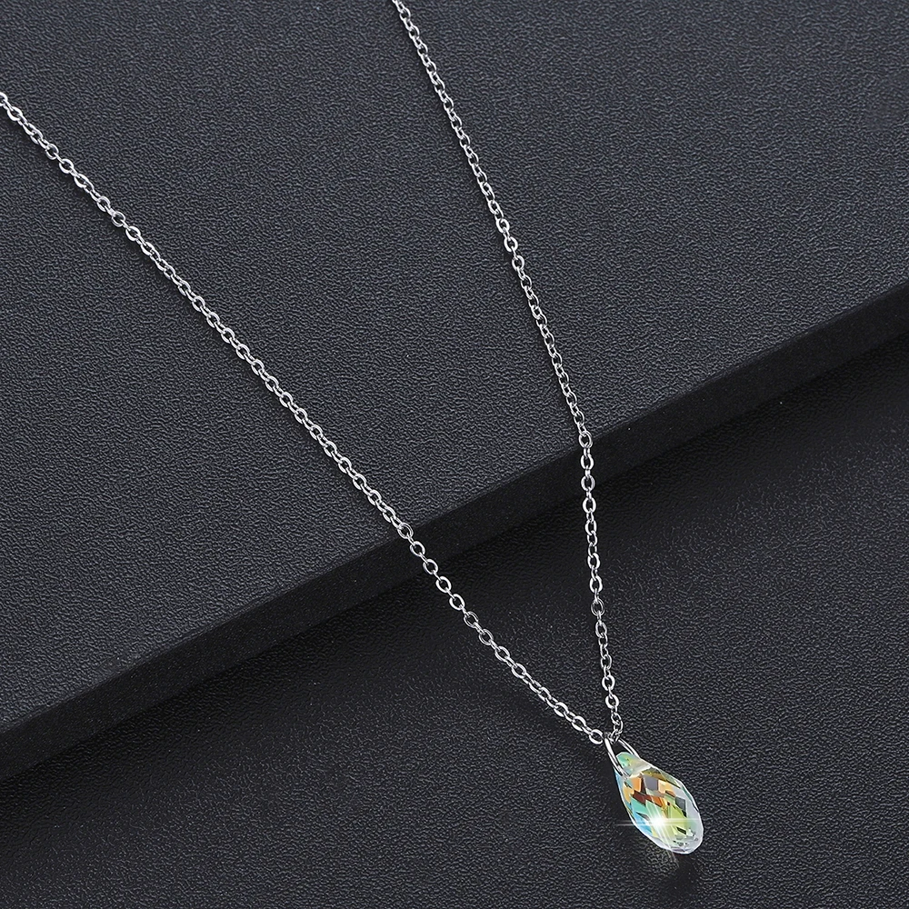 Чандлер счастливый женский кристалл кулоны стальная цепочка ожерелья 5А