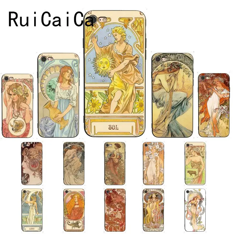RuiCaiCa художественный постер ALPHONSE MUCHA тонкий мягкий силиконовый чехол для телефона