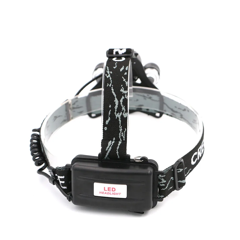 Супер яркий 5000LM 1 * T6 + 2 R2 светодиодный налобный фонарь 4 режима светодиодная фара