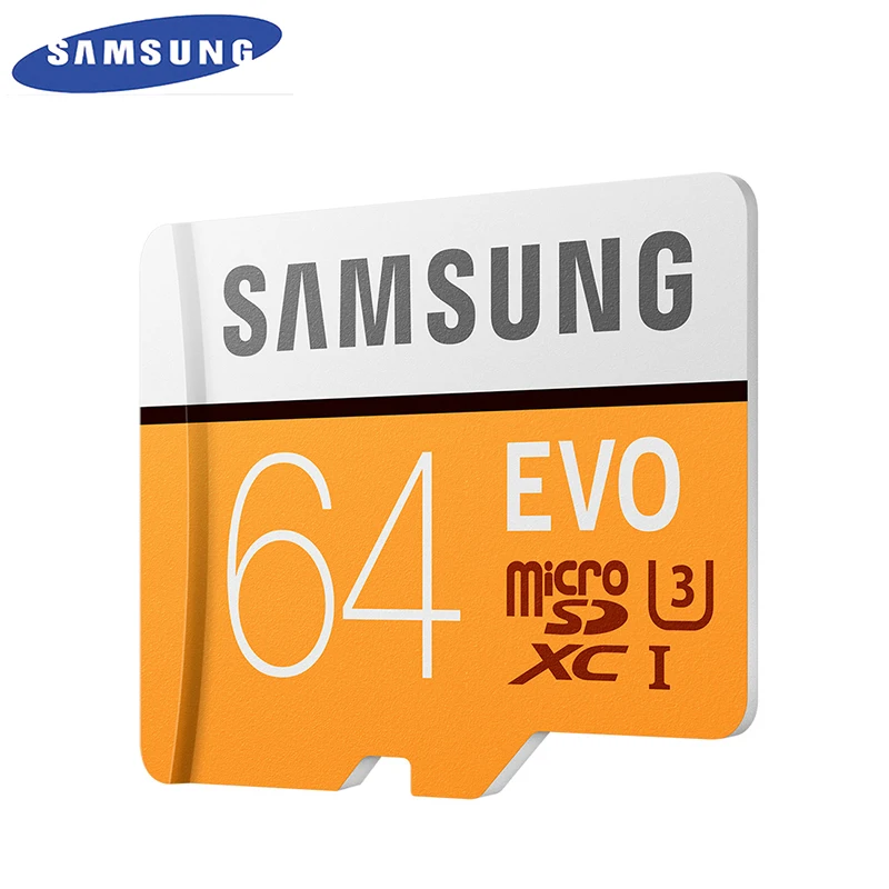 SAMSUNG Original New EVO 64GB U3 Memory Card Class10 Micro SD TF/SD Cards C10 R100MB/S MicroSD XC UHS-1 Support 4K UItra HD | Компьютеры и