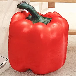 Bell pepper Имитация плюша овощи Тыква колокол перец чили Горькая тыква Полотенце Тыква огурец мягкие подушки в виде продуктов дивана подушки реквизит - Color: Bell pepper