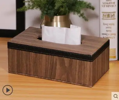 large imitated wood Роскошные коробка салфеток держатель авто домашнего использования бумажный Чехол держатель из искусственной кожи автомобиля ткани декоративная коробочка - Цвет: large imitated wood