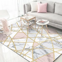 fashion nordic style white marble gold line bedroom big rug living room mat plush polyester non slip carpet soft 120x160cm mat