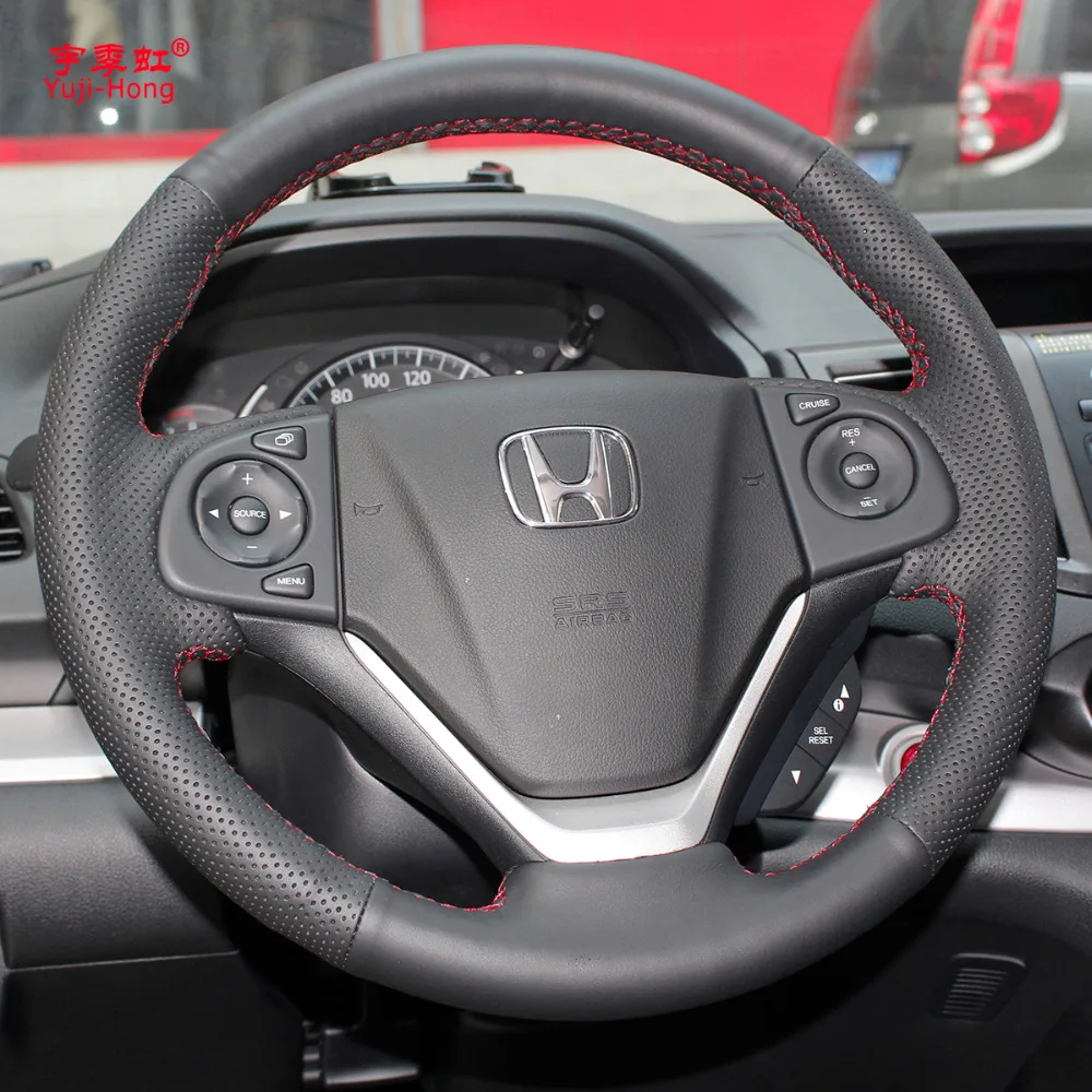 Yuji-Hong Top Layer Genuine Cow leather Car Steering Wheel Covers Case for HONDA CRV 2012-2015 Crider Hand-stitched Cover | Автомобили и