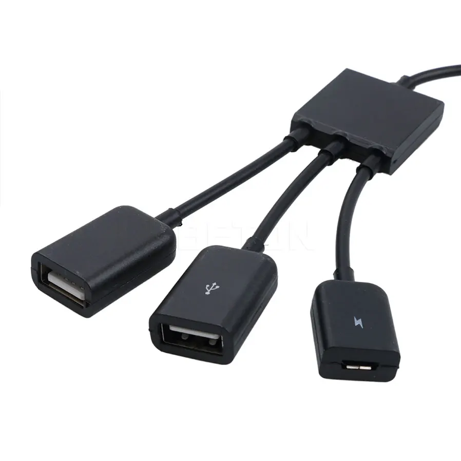 Кабель адаптер kebidu Mini 3 в 1 Micro usb хаб с портами концентратор OTG преобразователь