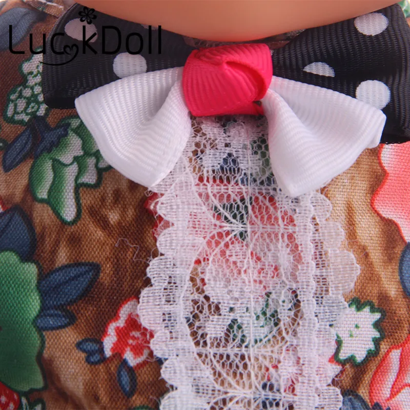LUCKDOLL английский стиль кружева гофрированные подходят 18 дюймов Американский 43 см Кукла одежда аксессуары, игрушки для девочек, поколение, подарок на день рождения