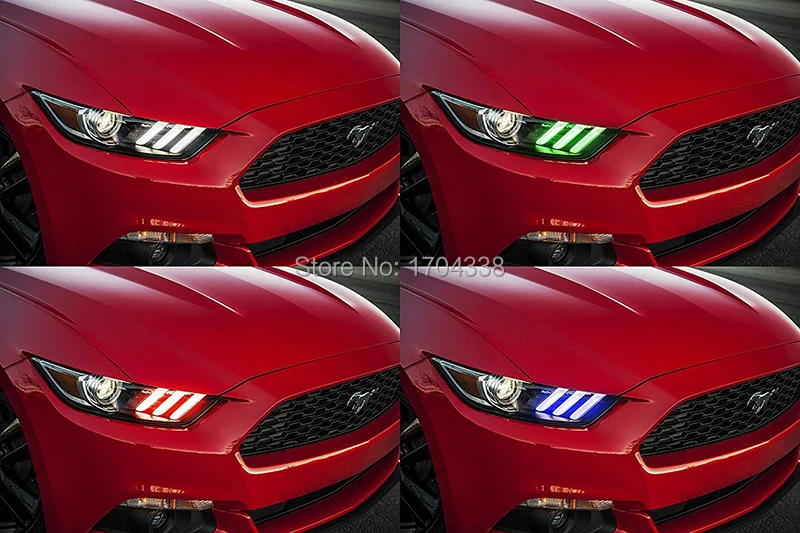 

1 Set RGBW Multicolor LED DRL Board Lighting Kit For 2015-2017 Ford Mustang, Smartphone Remote Controlled
