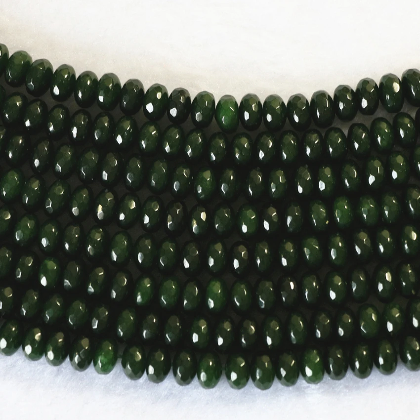 Natural Stone Malaysia Green Chalcedony Jades Abacus Faceted Beads 2X4mm 4X6mm 5X8mm Loose Jewelry Findings 15inch B153 | Украшения и