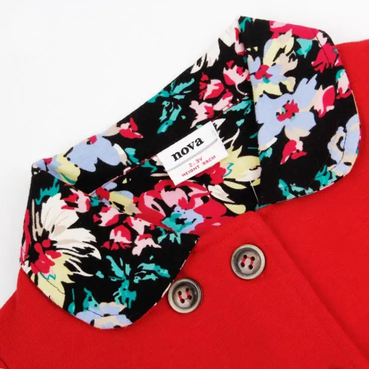 Nova 2015 New Fashion Baby Girls Lovely Autumn Spring Cotton T Shirts With Girl And Flowers Printed Free Shipping 18m-6y F3590# | Детская