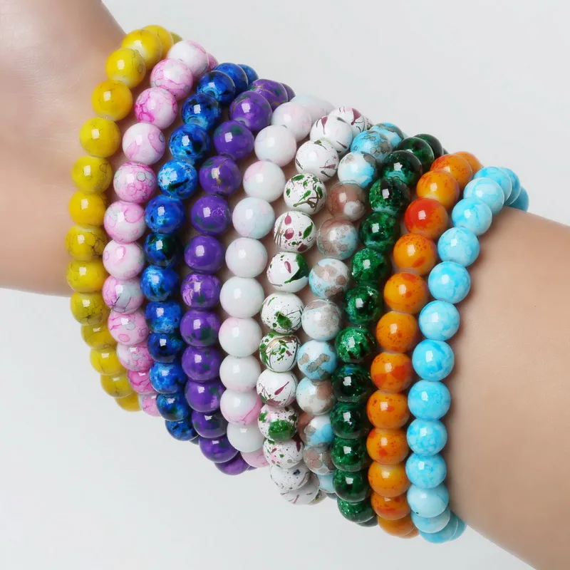 Женский браслет с бусинами диаметром 8 мм 19 см|bracelet repellent|bracelet bandbead bracelet charm |