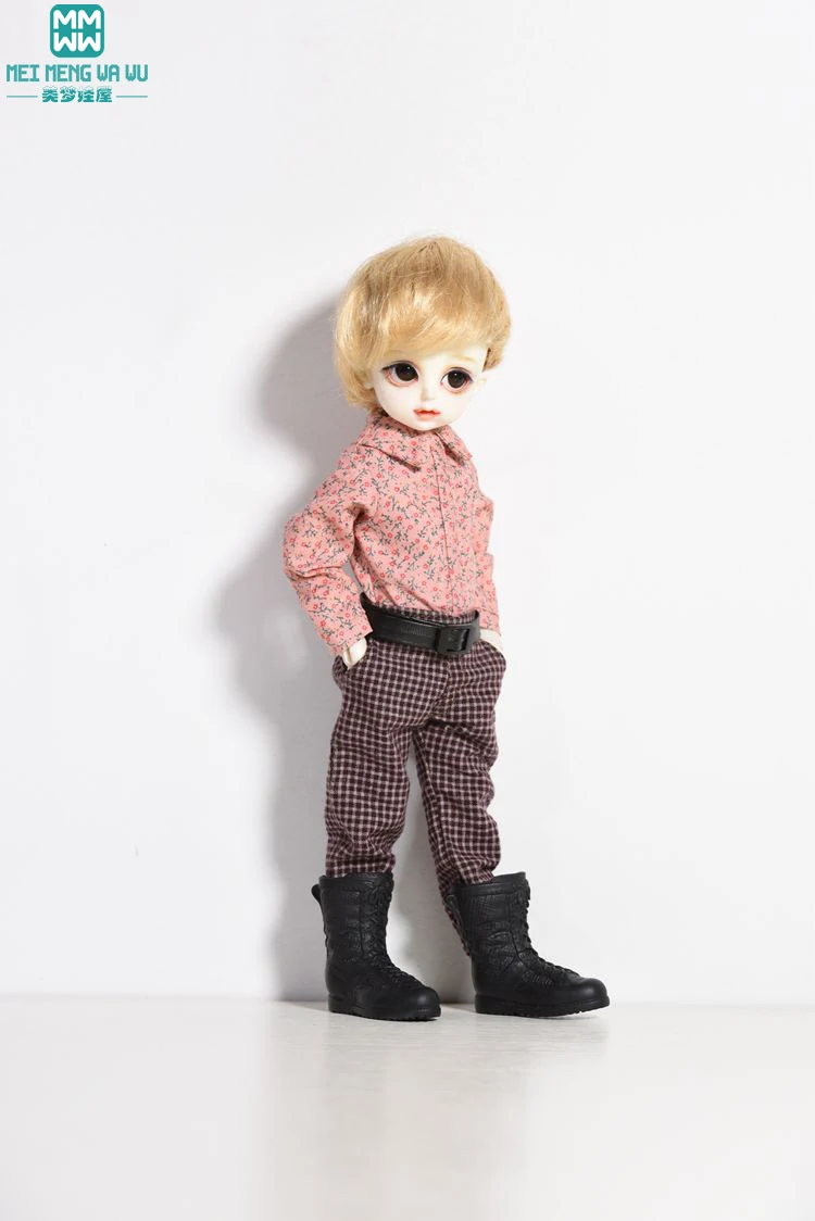 Модная Одежда для куклы bjd, рубашка в клетку+ клетчатые брюки, подходит для 27-30 см, 1/6, кукла bjd s