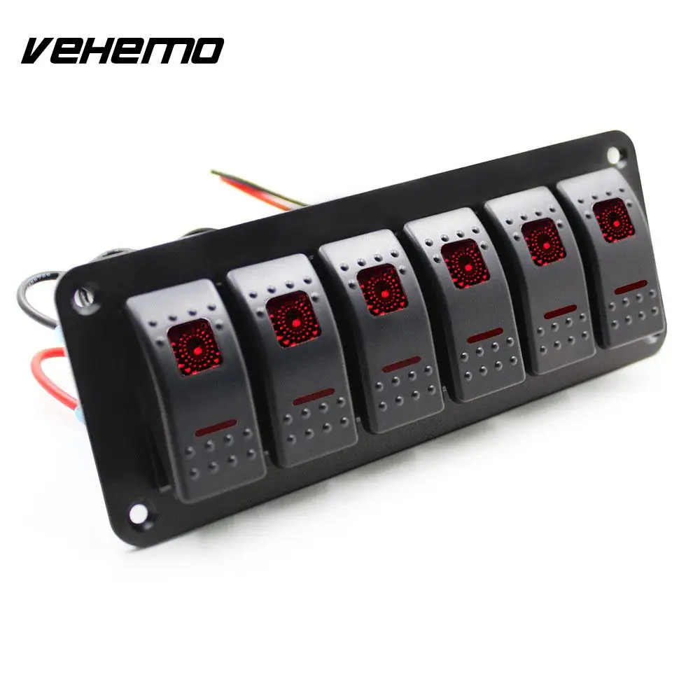 Vehemo 6 Gang автомобильный переключатель RV панель автоматический Выключатель