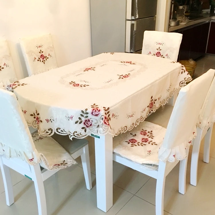 Овальная скатерть для стола стула с вышивкой в пасторальном стиле|tablecloth cover|oval