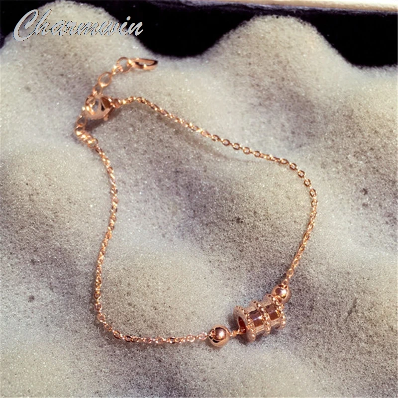 Женский шарм-браслет цвета розового золота изысканный браслет на цепочке с