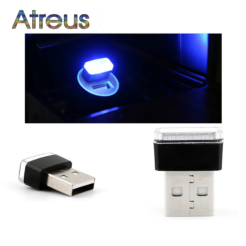 Автомобильный Стайлинг USB атмосферный светодиодный свет Автомобильные
