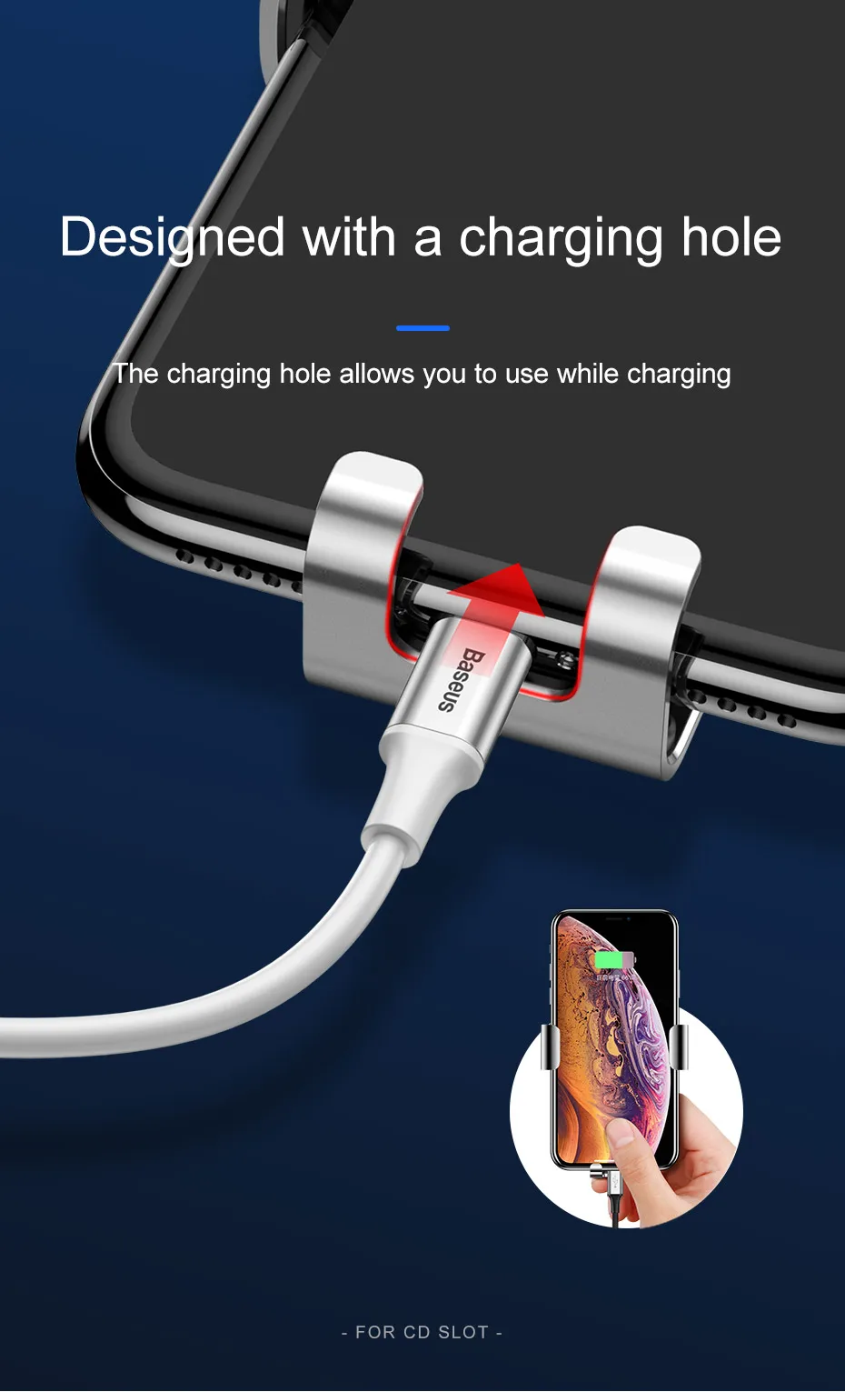 Автомобильный держатель для телефона Baseus с CD слотом для iPhone Xr 8 7 Plus, держатель для телефона, подставка в машину для Xiaomi Redmi Note 7, поддержка автомобильного смартфона