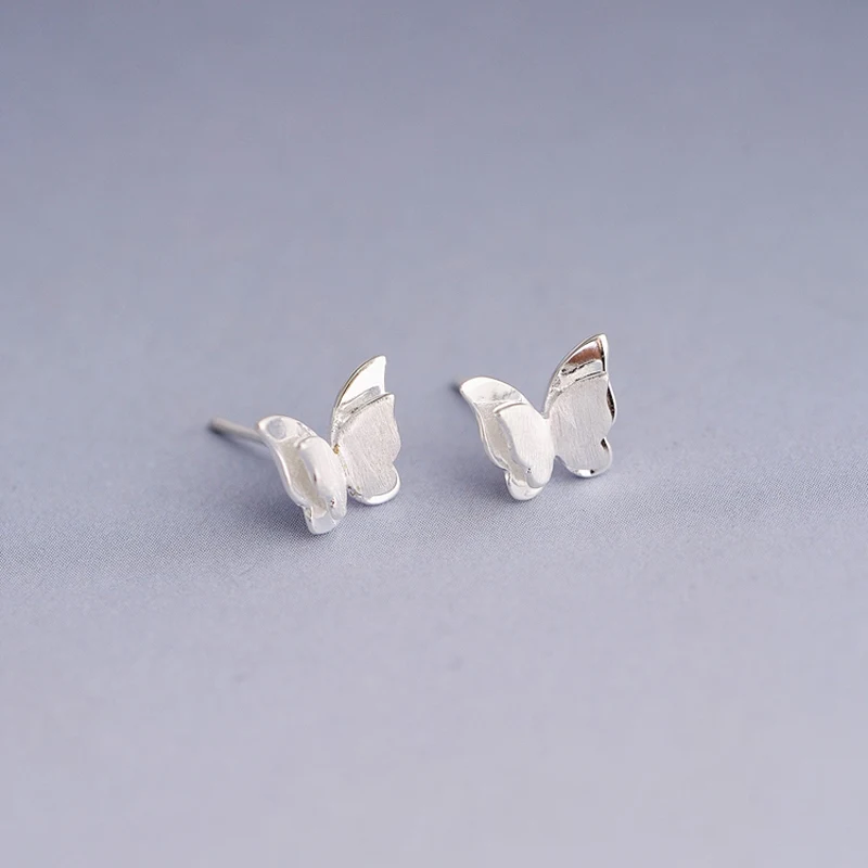 925 sv Ювелирные изделия Новое поступление трехмерные бабочки матовые