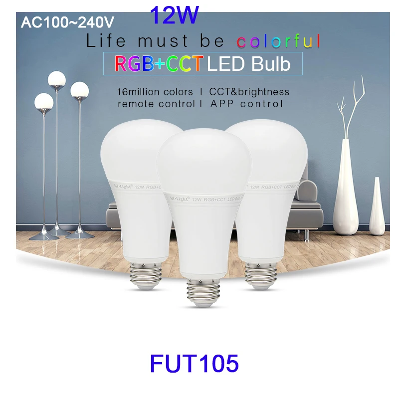 Miboxer FUT103 FUT104 FUT013 FUT014 FUT015 FUT012 FUT105 4W 5W 6W 8W 9W 12W E14 GU10 MR16 E27 цветная (RGB) Регулировка