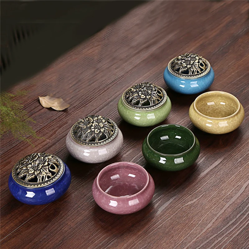 Мини-курильница для благовоний из сплава и керамики кадило-ароматерапия