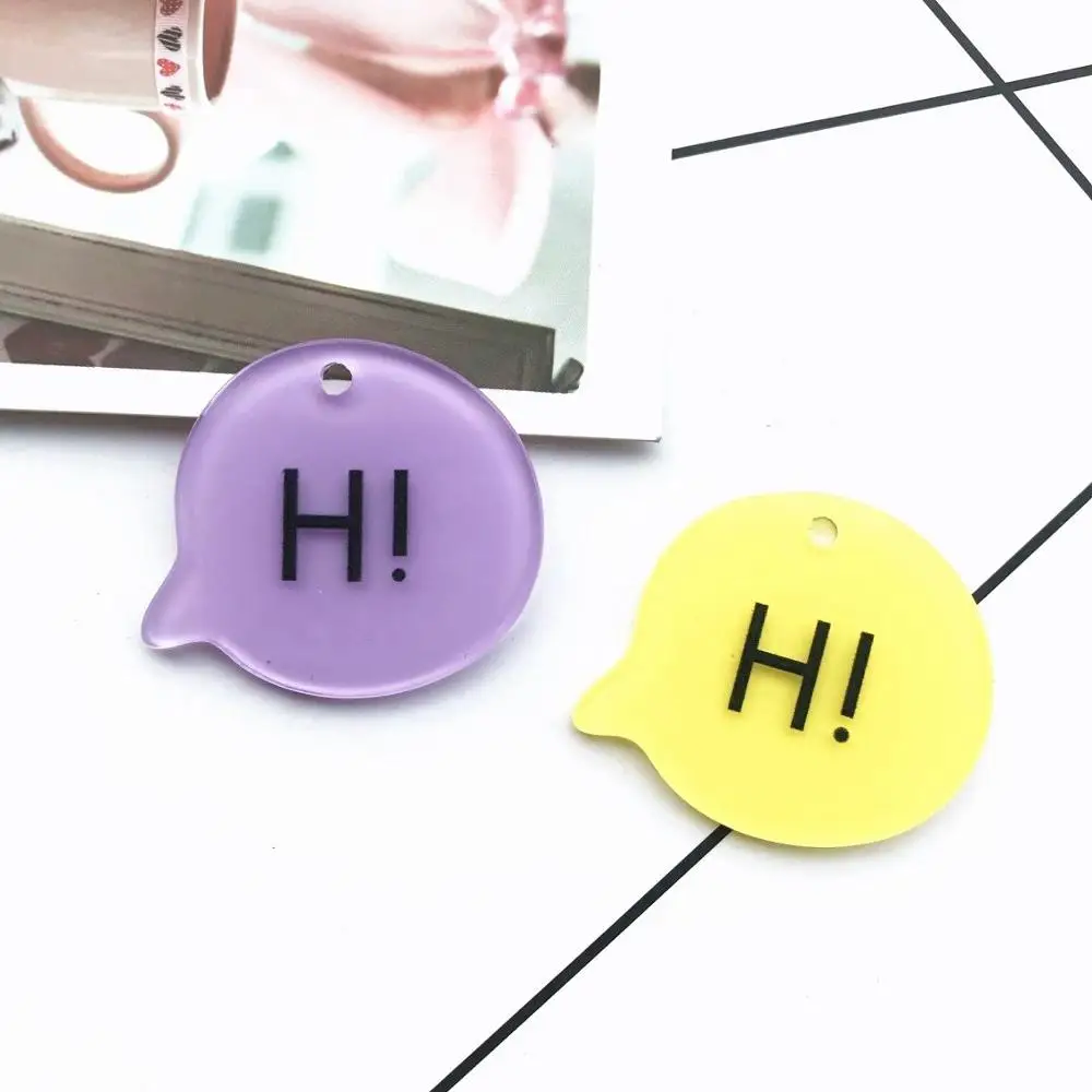 Акриловые подвески с надписью hi Charms 10 шт. для самостоятельного украшения шеи