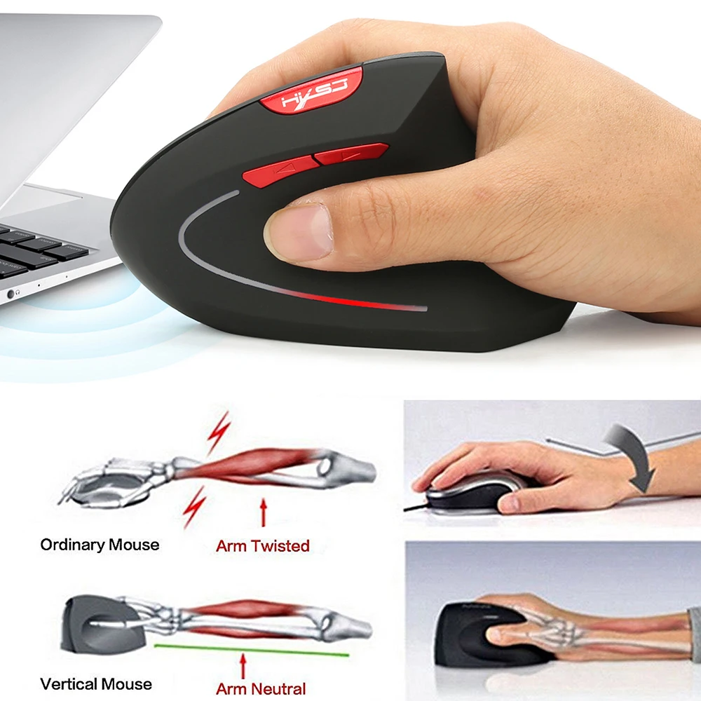 VicTsing XR452 Bluetooth Vertical Mouse Ergonomic Optical 800 1600 2400 DPI 6 Buttons Mice For PC Gamer Computer Notebook Laptop |