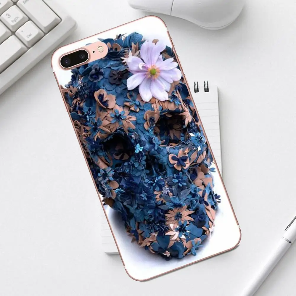 Аксессуары для телефона чехол сахарный череп Цветочный Цветок iPhone 4 4S 5 5C SE 6 6S 7 8 Plus