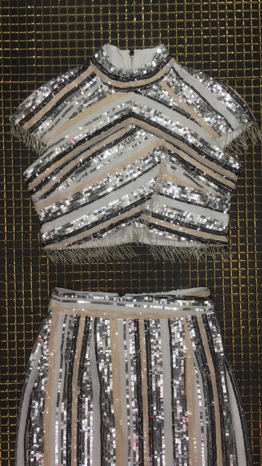 2019 New Arruval Sequin Tassel Short Suits Dress Celebrity Sexy Bodycon Night Club Vintage Fashion Long | Женская одежда