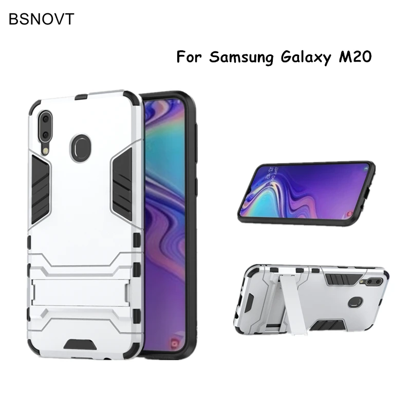 Чехол для телефона samsung Galaxy M20 крышка Мягкий силиконовый + Пластик подставку