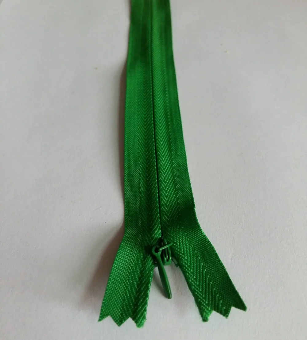 

green Invisible zipper 3# Nylon 28CM length 15pcs /lot Back cushion Skirt Hidden Zipper Material for sewing/Garment accessories