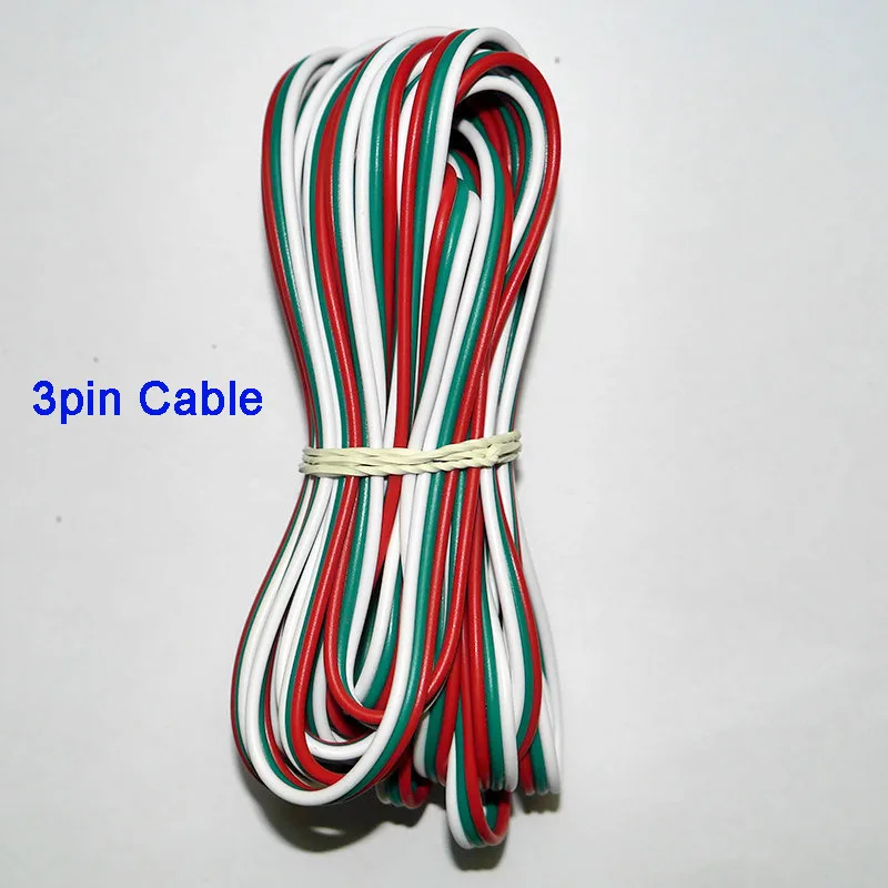 3pin 5~ 100 метров 2pin 3pin 4pin 5Pin 6pin 22 AWG Удлинитель электрический провод кабель светодиодный разъем для 5050 3528 RGBW RGB CCT Led Stirp - Цвет: 3pin