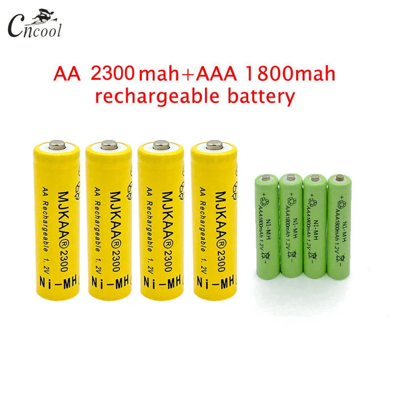 20 pcs AA 2300 mAh Ni MH Перезаряжаемые батареи + шт ААА 1800 батареи|Перезаряжаемые батареи| |