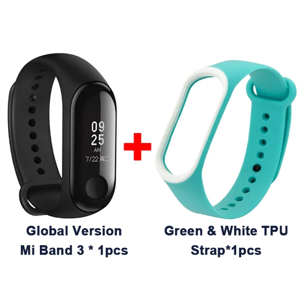 Add Gre Wh TPU Strap Мировой Xiaomi mi, 3 полосы, умный браслет, браслет, 0,78 дюймов, OLED, мгновенное сообщение, идентификатор звонящего, mi Band 3, фитнес-трекер - Цвет: Add Gre Wh TPU Strap