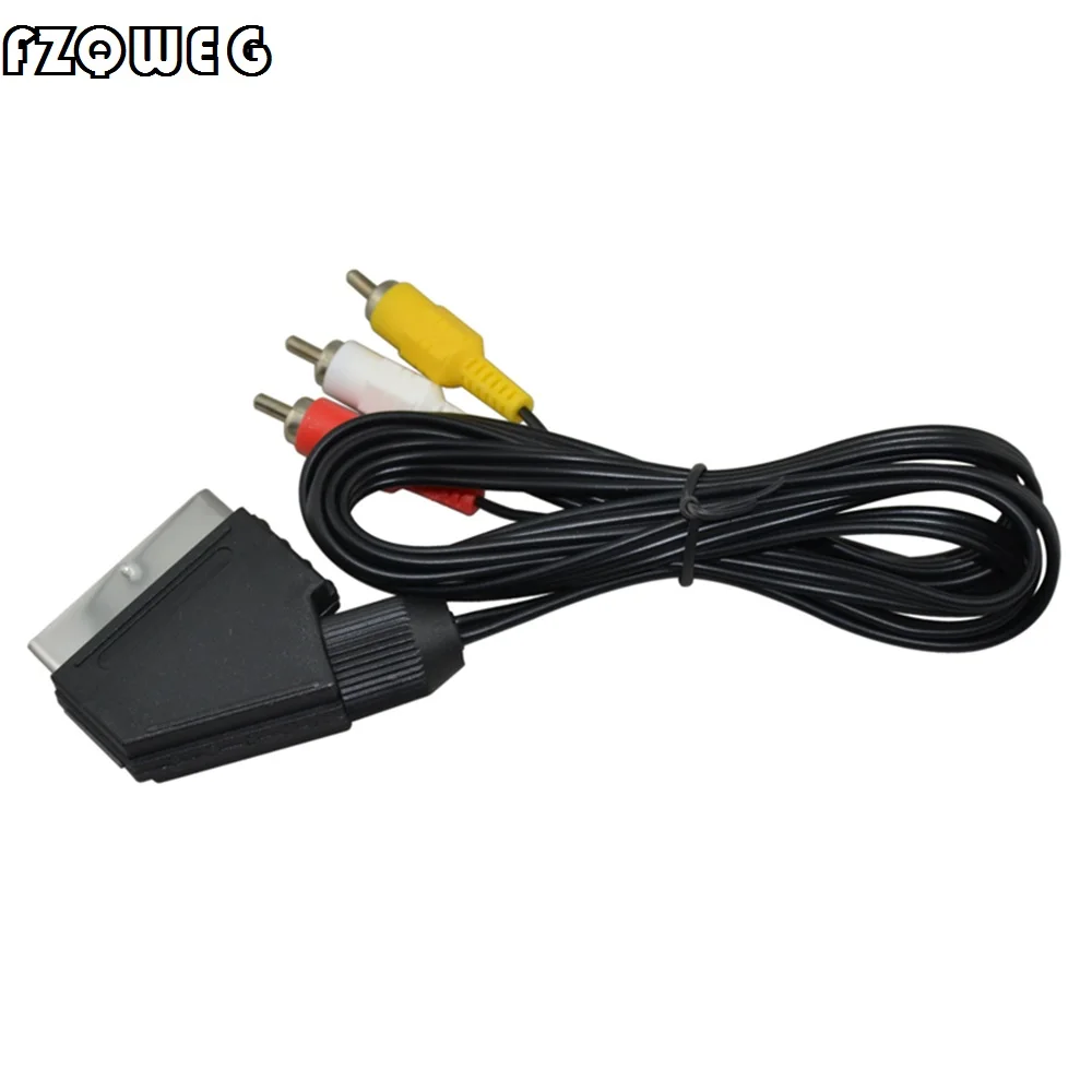 FZQWEG черный Высокое качество 1,8 м RGB Scart до 3 RCA аудио видео кабель для NES для FC