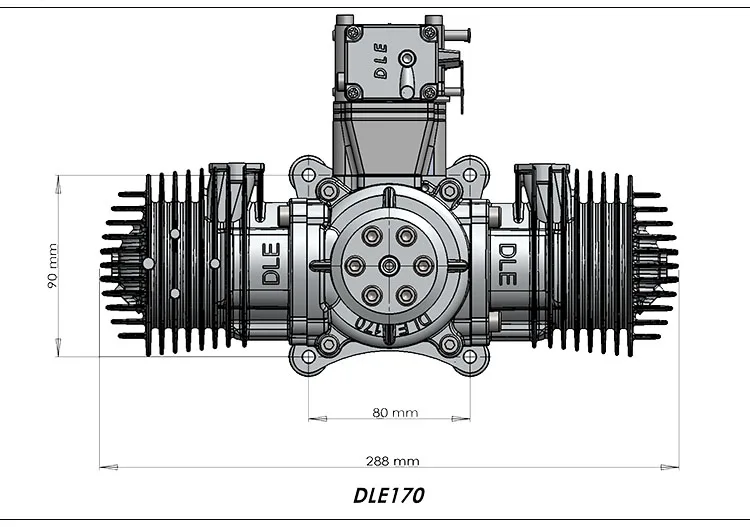Оригинальный газовый двигатель DLE 170 170CC 2 тактный бензиновый для