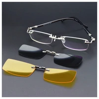 rimless glasses eyeglasses small optical spectacles yellow night vision goggles magnetic polarized sunglasses clip uv400 goggles