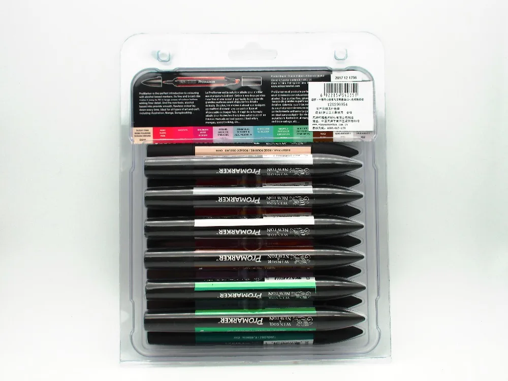Winsor& Newton Promarker ручка для рисования манги набор 12+ 1 маркеры 13 шт. эскизные маркеры на спиртовой основе Двойные наконечники манга ручки для рисования