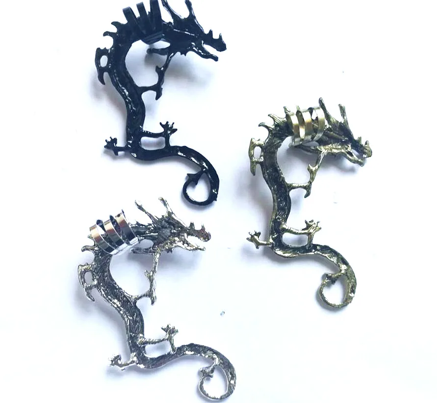 one piece dragon clip earrings for women brief jewelry accessories alloy nickel free fj049 | Украшения и аксессуары