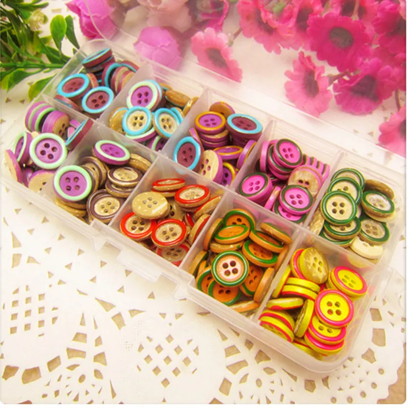 YJHSMY 10 color 50pcs/Lot 11mm Coconut buttons wholesale Children's clothes accessories handmade art WLF18 | Дом и сад