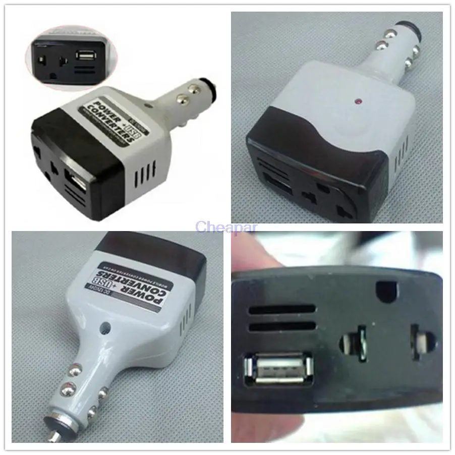 Новинка! Авто Мощность преобразователя адаптер мобильный Зарядное устройство +