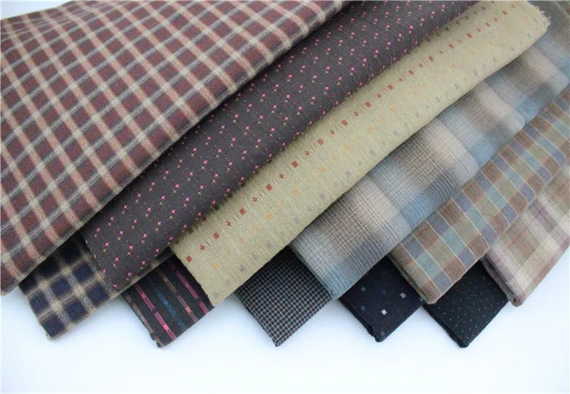 

50*140cm Retro Soft Basic Patchwork Japanese Yarn Dyed Cotton Fabric for Sew Quilt Pattern Fabrics Sew Tissu Tilda