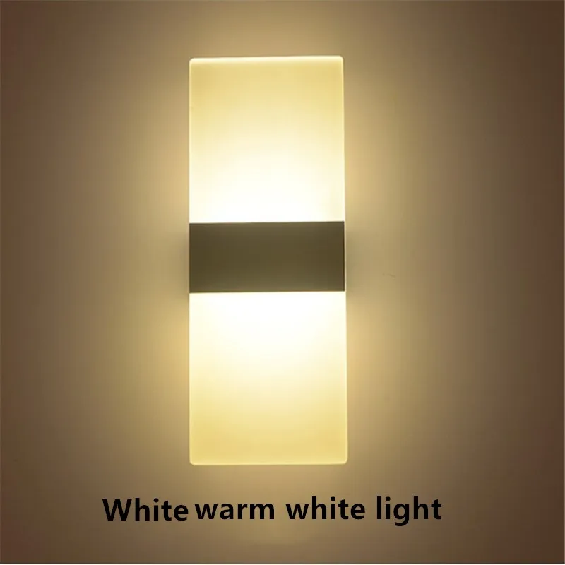 22x11cm White Warm Прямоугольный акриловый светодиодный настенный светильник, прямоугольный светодиодный настенный светильник с клавишами пианино, кнопочный настенный светильник s для гостиной и ванной комнаты - Цвет абажура: 22x11cm White Warm