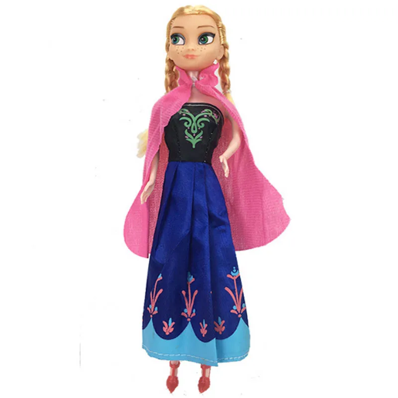 Anna Disney подлинные Куклы Принцесса Эльза Анна Игрушки Снежная королева дети, Девочки ручной работы DIY игрушка День Рождения мультфильм подарки Детские куклы - Цвет: Anna