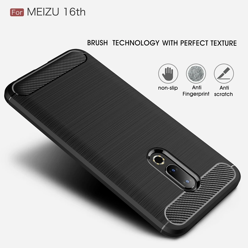 Для MEI ZU 16th чехол из углеродного волокна для MEIZU16th противоударный мягкий ТПУ с