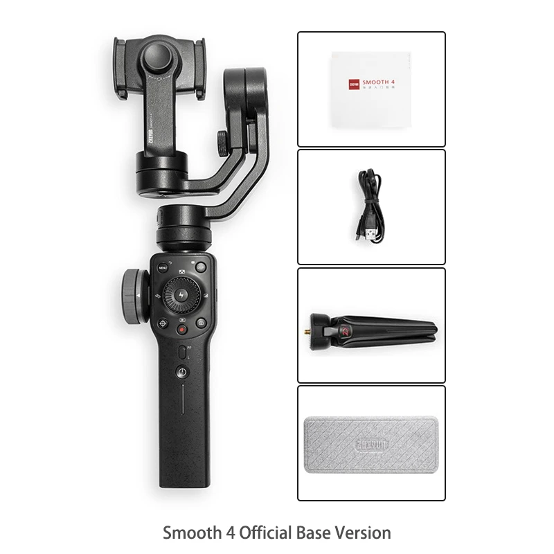 Smooth 4 Only Zhiyun Smooth 4 3-осевой ручной карданный портативный стабилизатор для iPhone XS samsung S9 huawei P20 Pro xiaomi 6 Redmi 5 Gopro 5/4/3 - Цвет: Smooth 4 Only